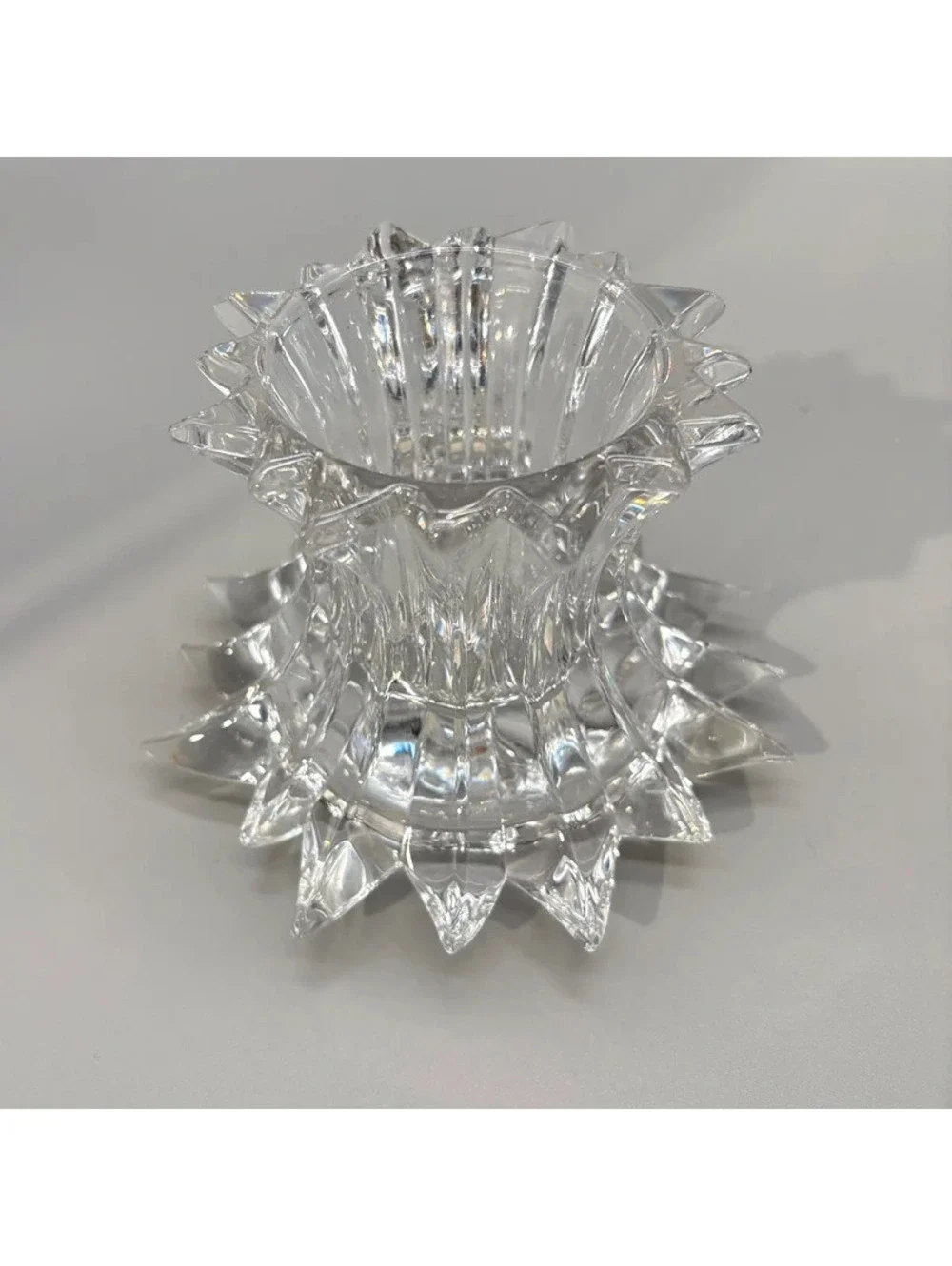 PartyLite Aurora 24% Lead Crystal Reversible Pillar Votive Candle Holder